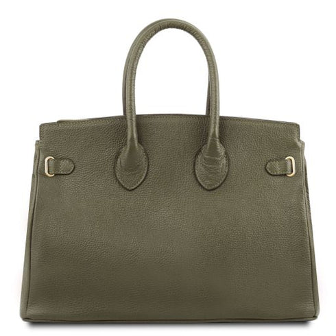 TL Bag - Leather handbag with golden hardware
